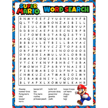 Super Mario Printable Word Searches  Mario bros party, Super mario bros  party, Super mario