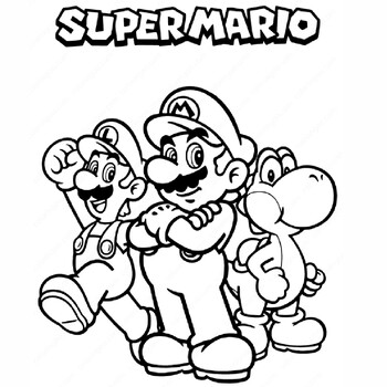 Super Mario coloring pages president days activities and summer For Children
