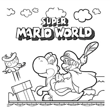 Super Mario coloring pages president days activities and summer For Children