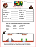 Super Mario fun Word Scramble [unofficial] with writing pr