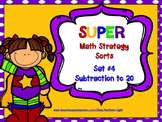 Super Math Strategy Sorts #4: Subtraction to 20