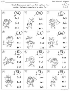 Super Multiplication Worksheets by Teacher's Take-Out | TpT