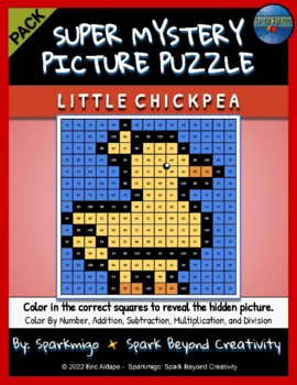 Preview of Super Mystery Pictures: Fun End of Year, Easter, Summer Math Activities Chickpea
