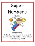 Super Numbers to 100 (Number and Number Word Match Up)