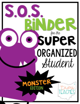 Preview of Super Organized Student Take Home Binder System [EDITABLE] >>MONSTERS theme!