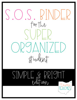 Preview of Super Organized Student Take Home Binder System [editable] SIMPLE & BRIGHT!