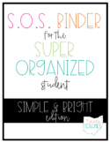Super Organized Student Take Home Binder System [editable]