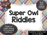 Super Owl Riddles {Speech Therapy}
