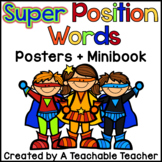 Position Words Posters + Minibook (Superhero Theme)