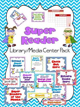 Preview of Super Reader Library/Media Center Pack {with EDITABLE passes and signs}