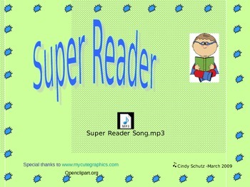 Preview of Super Reader Song (and activities)