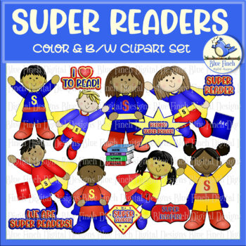 Preview of Super Readers! Clipart Set