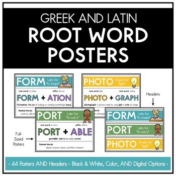 Preview of Greek and Latin Root Word Posters - BRIGHT Colors
