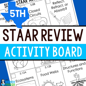 Preview of 5th Grade Science STAAR Review Test Prep Activity Board Stations