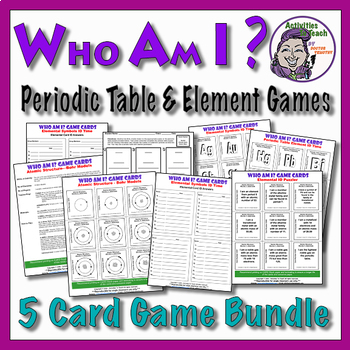 Preview of Atomic Structure: Who Am I? Card Game Bundle - Atoms, Periodic Table, Elements