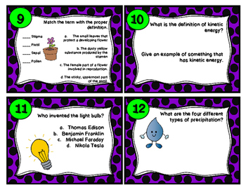 Science Task Card Review- 4th & 5th Grade by Vestal's 21st Century