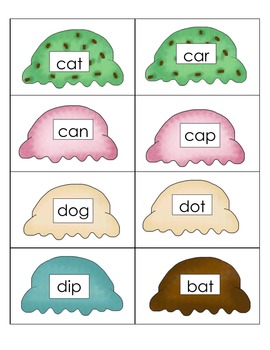 Super Scoops Ice Cream CVC Words Game and Literacy Center | TpT