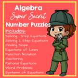 Algebra Super Secret Number Puzzles Bundle - Fun Activities