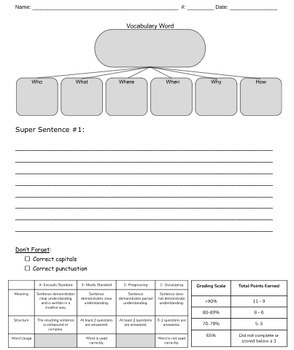 Preview of Super Sentence Organizer for Assessments