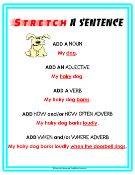 Super Sentence STRETCH by Laurie's Classroom | Teachers Pay Teachers