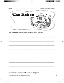 FREE! - Vir the Robot Boy English Worksheet: Writing Super Sentences