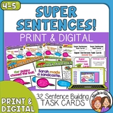 Sentence Building Task Cards - Writing and Improving Sentences - Digital & Print