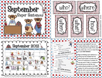 Preview of Super Sentences for the Entire School Year - 10 Month Pack