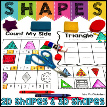 Preview of 2D & 3D Shapes: 107 Pages of Worksheets & Hands on Activities