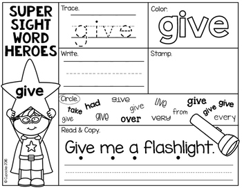 Sight Words Worksheets First Grade by A Cupcake for the Teacher