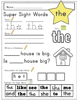 super sight word sampler dolch pre primer sight words tpt