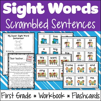 Preview of Sight Word Scrambled Sentences | First Grade Sight Word Activities | Dolch Words