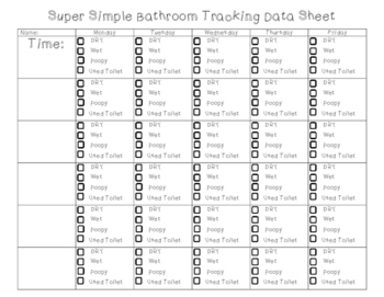 Preview of Super Simple Bathroom Tracking Data Sheet