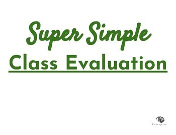 Preview of Clear & Super Simple Class Evaluation/Feedback Form (PDF Download)