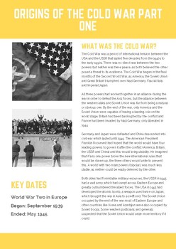 Preview of Super Simple Factfile: Origins of the Cold War Part One