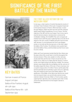 Preview of Super Simple Factfile: The First Battle of the Marne 1914