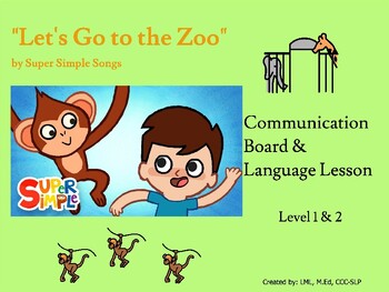 Preview of Super Simple Songs, "Let's Go to the Zoo" Song Comp./Comm. Board/AAC/Autism