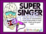 Super Singer Award Certificate