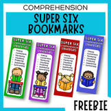 Super Six Comprehension Strategy Bookmarks | Freebie