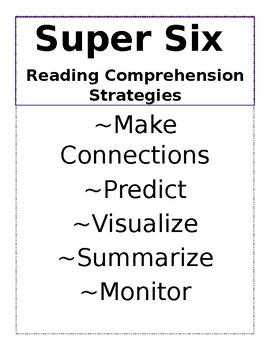 Super Six Reading Comprehension Strategies By Megan Rush TpT