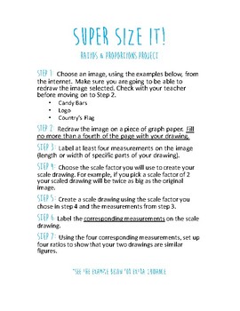 Preview of Super Size It! -- Ratios and Proportions Project