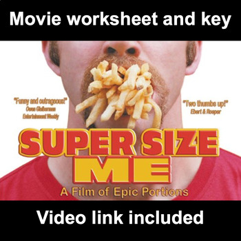 Preview of Super Size Me: Movie Question Worksheet & Supersize Me Answer Key