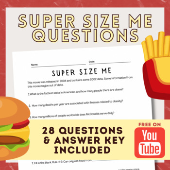 Preview of Super Size Me Questions | Health and Nutrition, Free Movie on YouTube