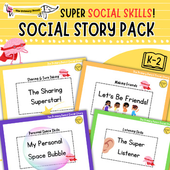 Preview of Super Skills Social Story Pack | K-2 SEL Readers | Social Skills for Students