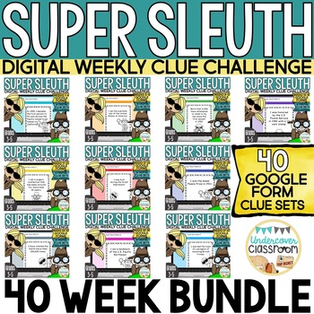 Preview of Super Sleuth DIGITAL Clue Challenge: 40 Week BUNDLE | DISTANCE LEARNING