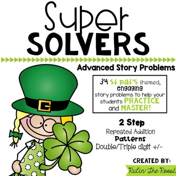 Preview of Super Solvers: St Patrick's Day themed 2nd grade math word problems