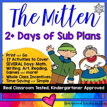 Preview of Sub Plans to go w/ The Mitten by Jan Brett . 2+ Days . Print & GO!