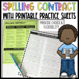 Spelling Contract w/Printable Practice Sheets