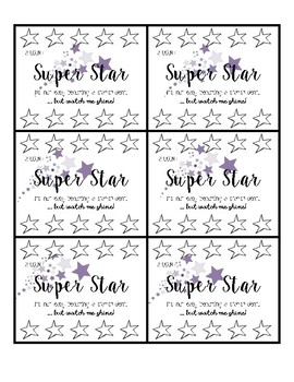 Super Star Punch Card! by Happy Kid Print