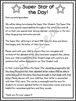 Star Student/Super Star of the Day | Kindergarten Presentation Package