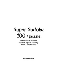 Preview of Super Sudoku 100! puzzle